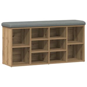 vidaXL k&eacute;zműves t&ouml;lgy szerelt fa cipőt&aacute;rol&oacute; pad 102x32x50 cm