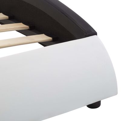 vidaXL fehér és fekete LED-es műbőr ágykeret 100 x 200 cm