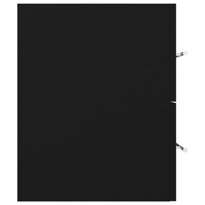 vidaXL fekete forgácslap mosdószekrény 100 x 38,5 x 48 cm