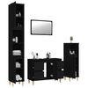 vidaXL 4 r&eacute;szes fekete szerelt fa f&uuml;rdőszobai b&uacute;torszett