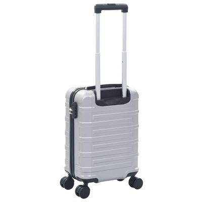 vidaXL ezüstszínű keményfalú ABS gurulós bőrönd