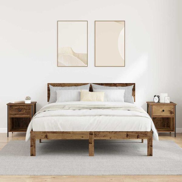 vidaXL &Eacute;jjeliszekr&eacute;ny fi&oacute;kkal 2 pcs &Ouml;reg fa 40 x 42 x 50 cm Faanyag