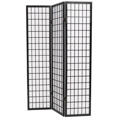 vidaXL 3-paneles fekete japán stílusú paraván 120 x 170 cm