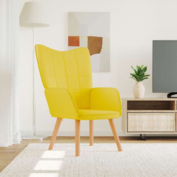 vidaXL mustársárga szövet pihenőfotel