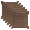 vidaXL P&aacute;rna huzat 6 db HOUTEN Vil&aacute;gos Barna 80 x 80 cm Műny&uacute;l Szőr