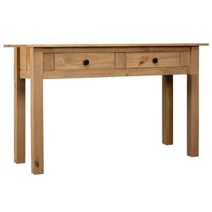 vidaXL t&ouml;m&ouml;r fenyőfa panama konzolasztal 110 x 40 x 72 cm