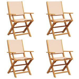 vidaXL 4 db b&eacute;zs sz&ouml;vet &eacute;s t&ouml;m&ouml;r fa &ouml;sszecsukhat&oacute; kerti sz&eacute;k