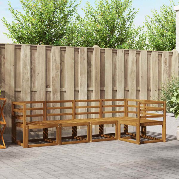 vidaXL Kanap&eacute; Szett p&aacute;rn&aacute;val 5 pcs Term&eacute;szetes &eacute;s b&eacute;zs