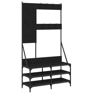 vidaXL fekete ruhafogas cipőpolccal 100x40x184 cm