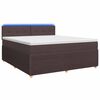 vidaXL Boxspring &aacute;gy matraccal S&ouml;t&eacute;t Barna 180 x 200 cm Sz&ouml;vet