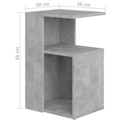 vidaXL betonszürke forgácslap kisasztal 36 x 30 x 56 cm