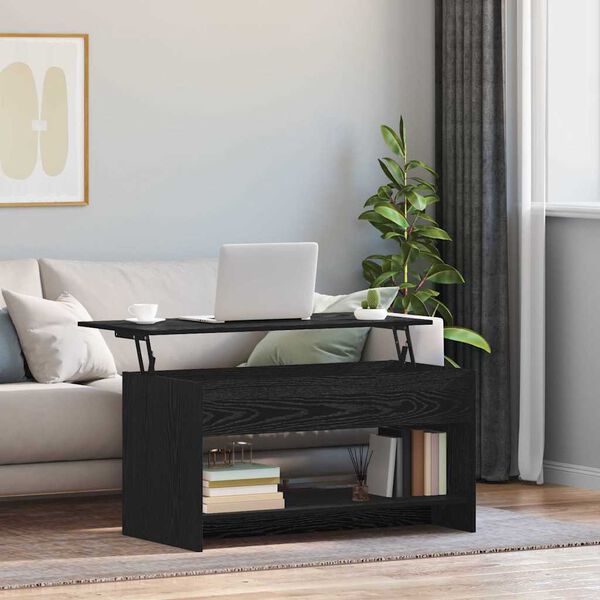 vidaXL Dohányzóasztal Fekete tölgy 80 x 50,5 x 41,5 cm Faanyag