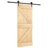 vidaXL Cs&uacute;sz&oacute; ajt&oacute; Term&eacute;szetes &eacute;s Fekete 85 x 210 cm Szil&aacute;rd Fenyőfa