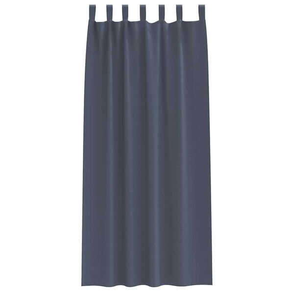 vidaXL Fekete F&uuml;gg&ouml;ny Gyűrűkkel 2 pcs Antracit 245 x 140 cm Poli&eacute;szter