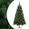 vidaXL Műkar&aacute;csonyfa g&ouml;mbbel 150 cm 150 LED Meleg feh&eacute;r PVC Z&ouml;ld
