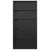 vidaXL magasfényű fekete fiókos forgácslap komód 60 x 35 x 121 cm
