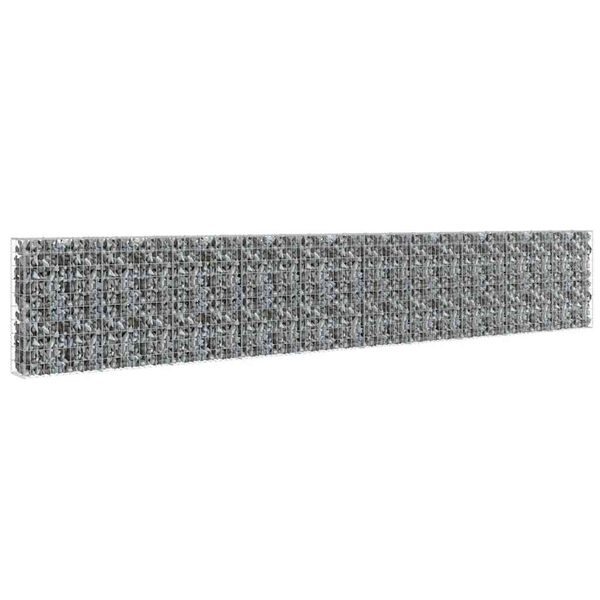 vidaXL horganyzott ac&eacute;l gabion fal fed&eacute;llel 600 x 30 x 100 cm