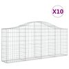 vidaXL 10 db &iacute;ves horganyzott vas gabion kos&aacute;r 200x30x80/100 cm