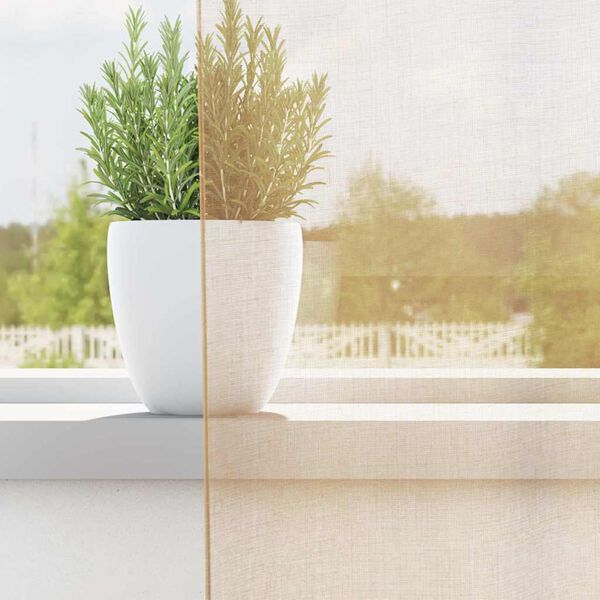 vidaXL 2 db homokszínű fátyolfüggönyök hurokkal 140x225 cm