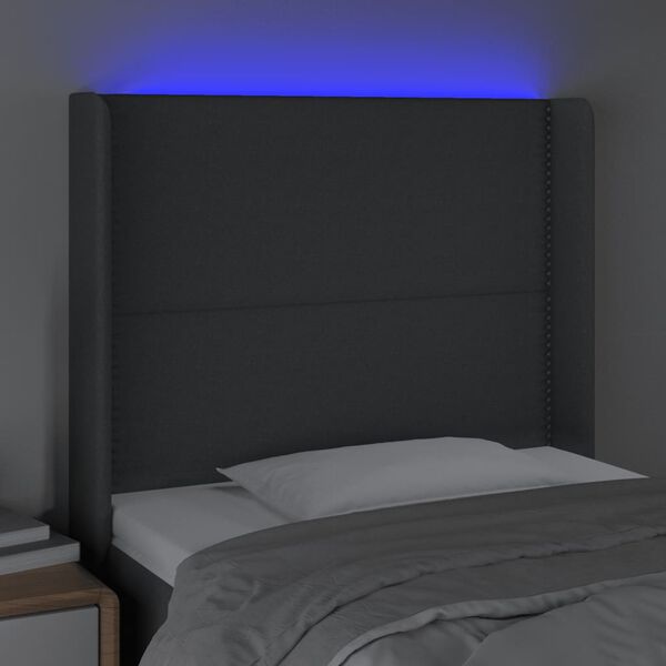 vidaXL s&ouml;t&eacute;tsz&uuml;rke sz&ouml;vet LED-es fejt&aacute;mla 103x16x118/128 cm