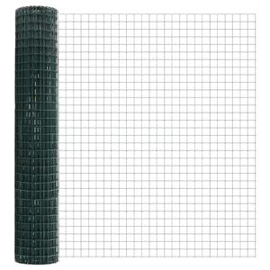 vidaXL Eur&oacute;pai ker&iacute;t&eacute;s oszloppal 10 x 1,6 m PVC-bevonatos ac&eacute;l Z&ouml;ld