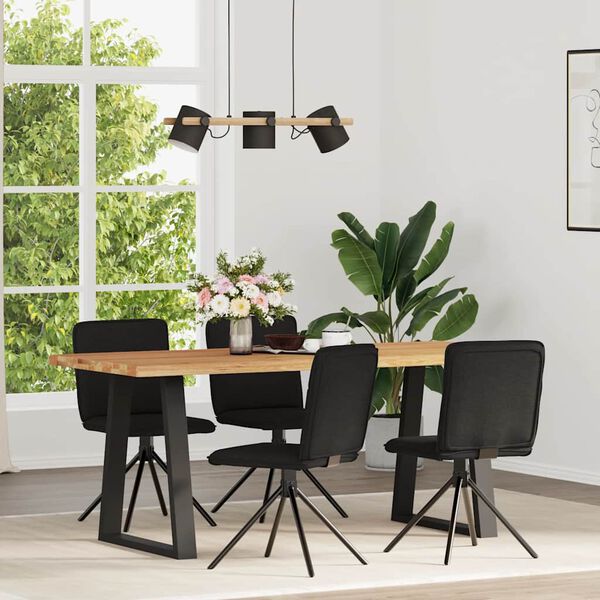 vidaXL 4 db fekete szövet étkezőszék