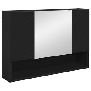 vidaXL T&uuml;k&ouml;rszekr&eacute;ny Falra szerelhető Fekete 80 x 17 x 55 cm Faanyag
