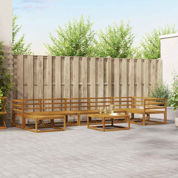 vidaXL K&uuml;lt&eacute;ri kanap&eacute; szett 8 pcs Term&eacute;szetes T&ouml;m&ouml;r Ak&aacute;cfa