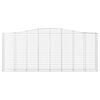 vidaXL 3 db íves horganyzott vas gabion kosár 400x50x160/180 cm