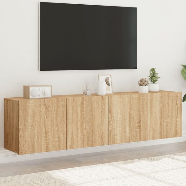 vidaXL 2 db sonoma t&ouml;lgy sz&iacute;nű fali TV-szekr&eacute;ny 80 x 30 x 41 cm