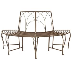 vidaXL Fa pad 4-&Uuml;lőhelyek sz&aacute;ma 160 x 80 x 89 cm Ac&eacute;l Antik Barna