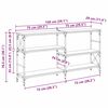 vidaXL Konzolasztal polcokkal Artisan t&ouml;lgy 150 x 29 x 76,5 cm Faanyag