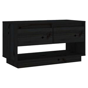 vidaXL fekete t&ouml;m&ouml;r fenyőfa TV-szekr&eacute;ny 74x34x40 cm
