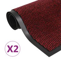 vidaXL 2 db piros négyszögletes szennyfogó szőnyeg 40 x 60 cm