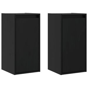 vidaXL 2 db fekete t&ouml;m&ouml;r fenyőfa faliszekr&eacute;ny 30 x 30 x 60 cm