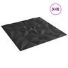 vidaXL Fali panelek 48 pcs Fekete 50 x 50 cm XPS Hab
