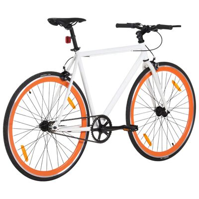 vidaXL fehér és narancssárga örökhajtós kerékpár 700c 55 cm