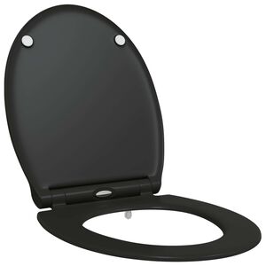 vidaXL WC &uuml;lőke Fekete 45,5 x 37,5 x 3,8 cm Duroplast