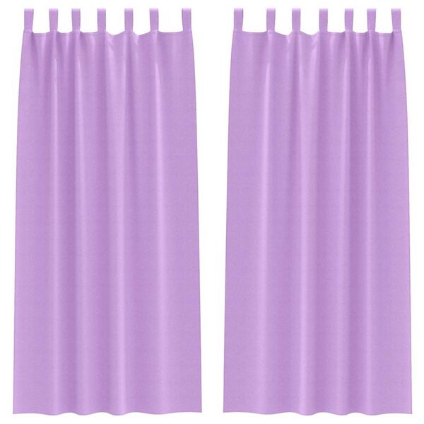 vidaXL Fekete F&uuml;gg&ouml;ny Gyűrűkkel 2 pcs Lila 245 x 140 cm Poli&eacute;szter