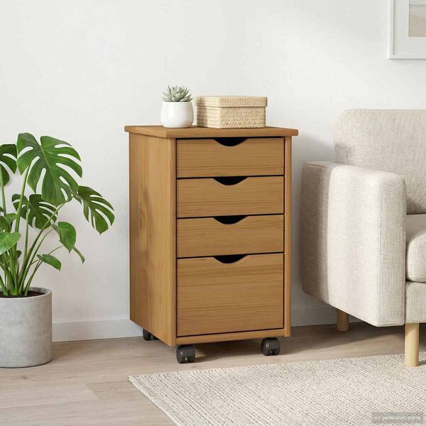 vidaXL G&ouml;rgős szekr&eacute;ny MOSS M&eacute;zes Barna 34 x 39 x 56 cm T&ouml;m&ouml;r fenyő