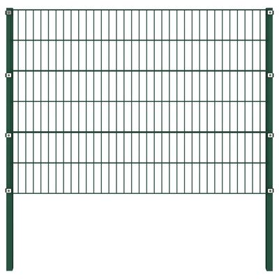 vidaXL zöld vas kerítéspanel oszlopokkal 1,7 x 1,2 m