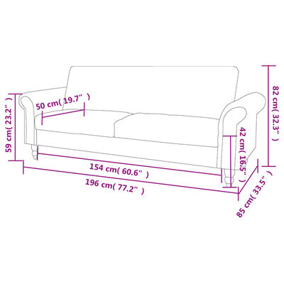 vidaXL 2 személyes kihúzható barna művelúr kanapé karfával