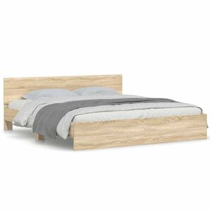 vidaXL sonoma t&ouml;lgy sz&iacute;nű &aacute;gykeret fejt&aacute;ml&aacute;val 160 x 200 cm