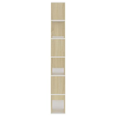 vidaXL fehér-sonoma színű térelválasztó könyvszekrény 80 x 24 x 186cm