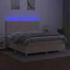 vidaXL kr&eacute;msz&iacute;nű sz&ouml;vet rug&oacute;s &eacute;s LED-es &aacute;gy matraccal 180 x 200 cm
