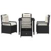 vidaXL Kert &eacute;tkező szett 5 pcs Fekete polirattan