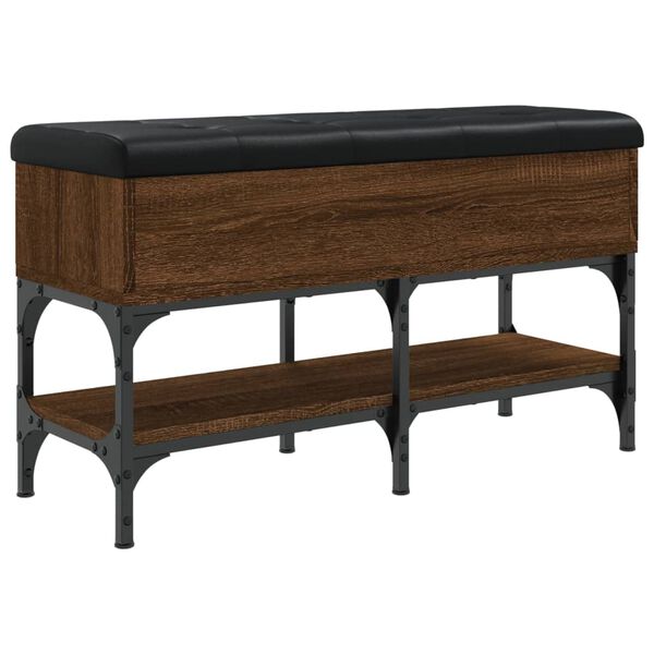 vidaXL barna tölgy színű szerelt fa cipőtároló pad 82 x 32 x 45 cm