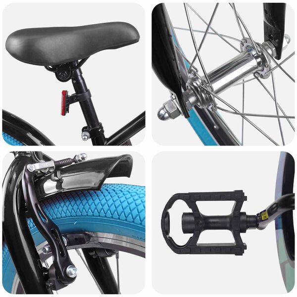 vidaXL Gyerek Bicikli 18 H&uuml;velyk 5-7 &eacute;ves korig Fekete