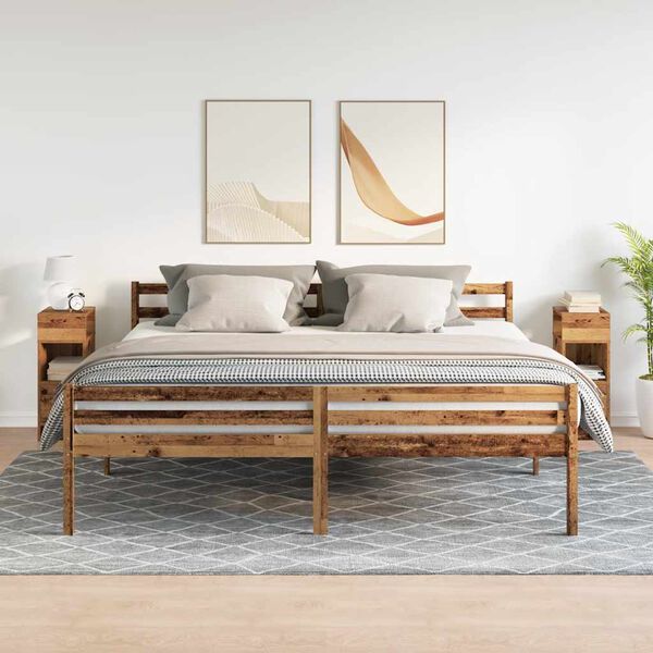 vidaXL 2 db antik fa sz&iacute;nű &eacute;jjeliszekr&eacute;ny fi&oacute;kkal 25x31x66 cm