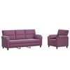 vidaXL Kanap&eacute; Szett 2 pcs Lila B&aacute;rsony